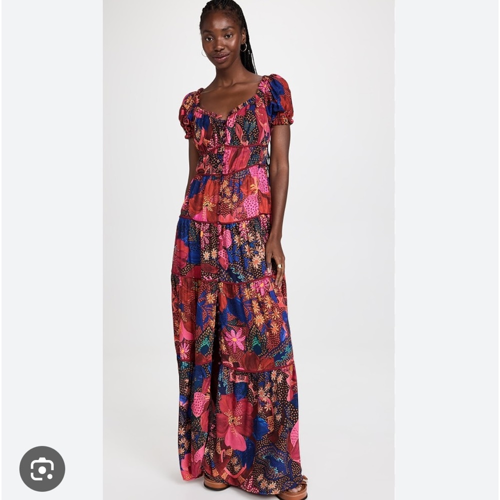Farm Rio Dress mixed snake garden Sz S Small - Picture 4 of 6